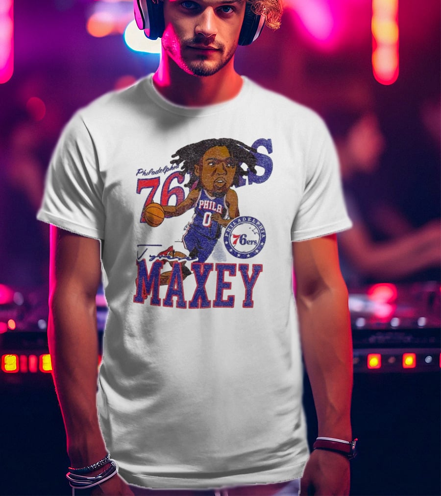 Philadelphia 76ers Tyrese Maxey Caricature Player New Era 76 Philadelphian Phila Maxey 6ers T-Shirt