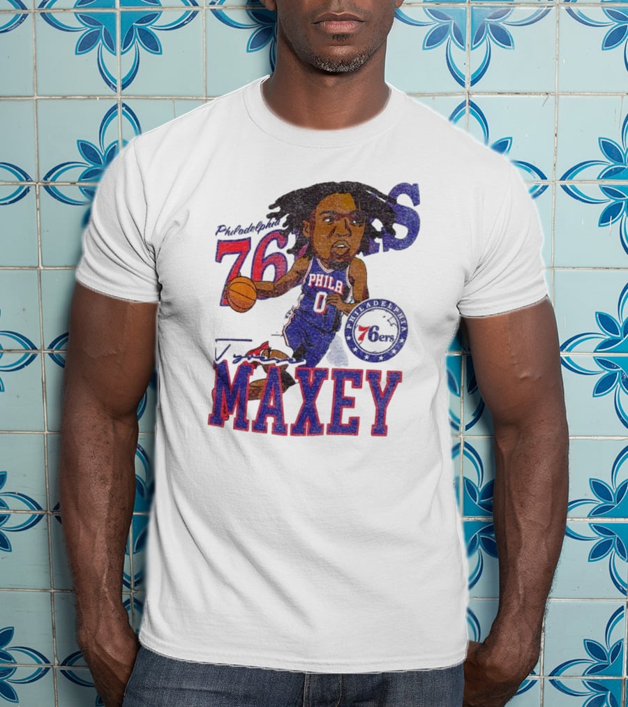 Philadelphia 76ers Tyrese Maxey Caricature Player New Era 76 Philadelphian Phila Maxey 6ers T-Shirt