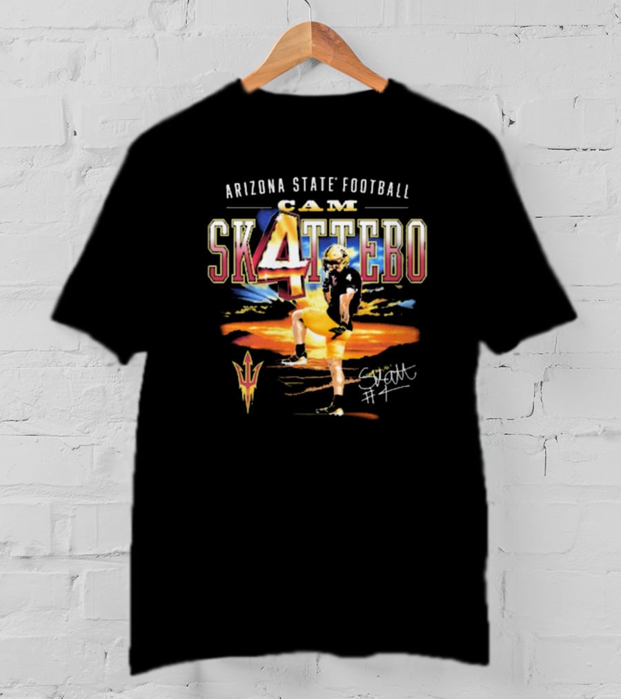 Arizona State Sun Devils Cam Skattebo Number 4 Football 90s T-Shirt