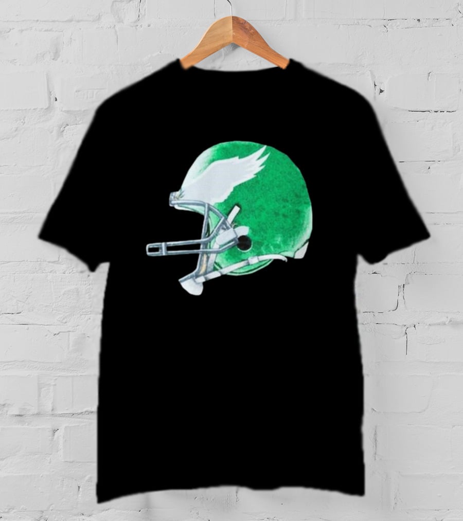 Eagles Green Winged Football Helmet T-Shirt