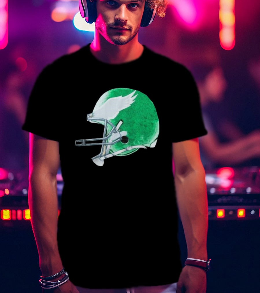 Eagles Green Winged Football Helmet T-Shirt
