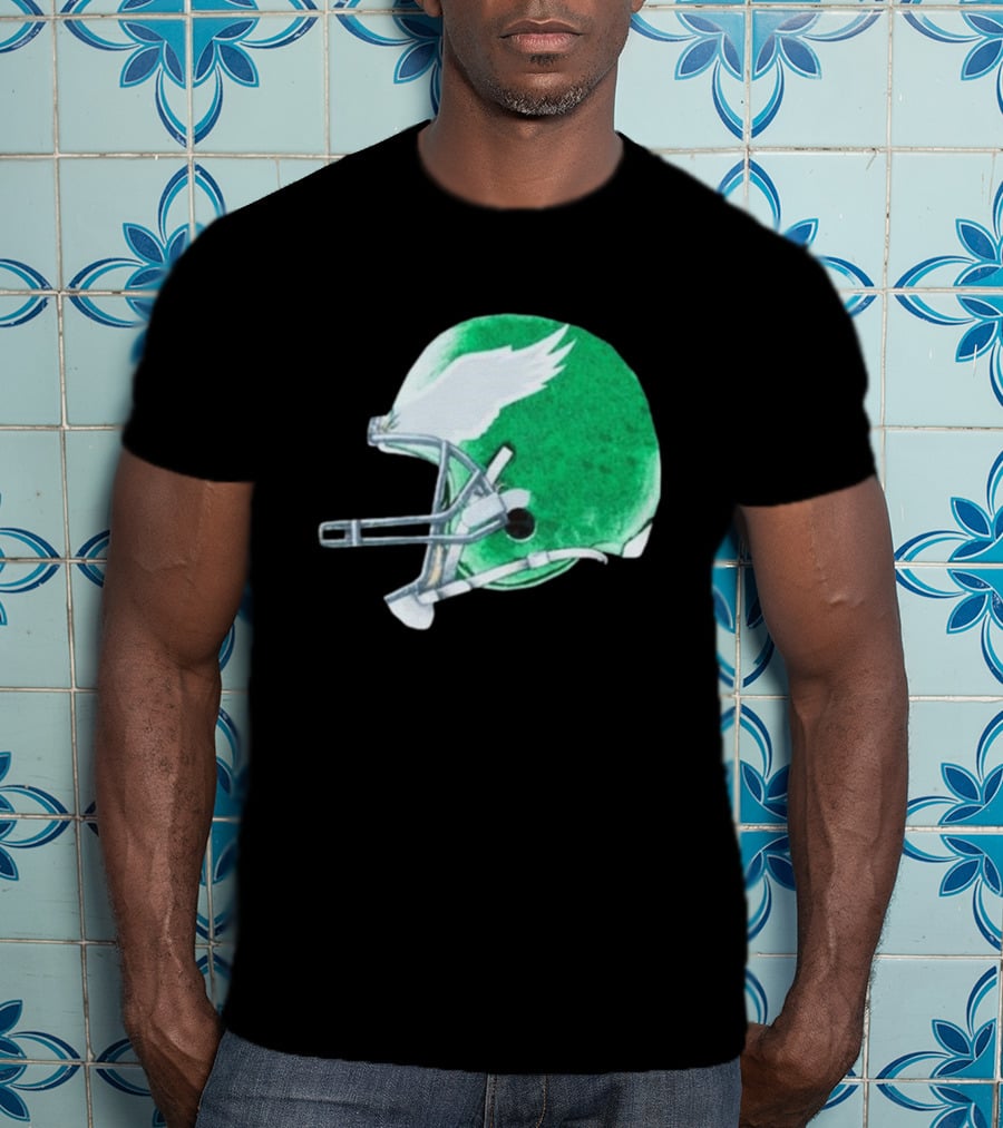 Eagles Green Winged Football Helmet T-Shirt