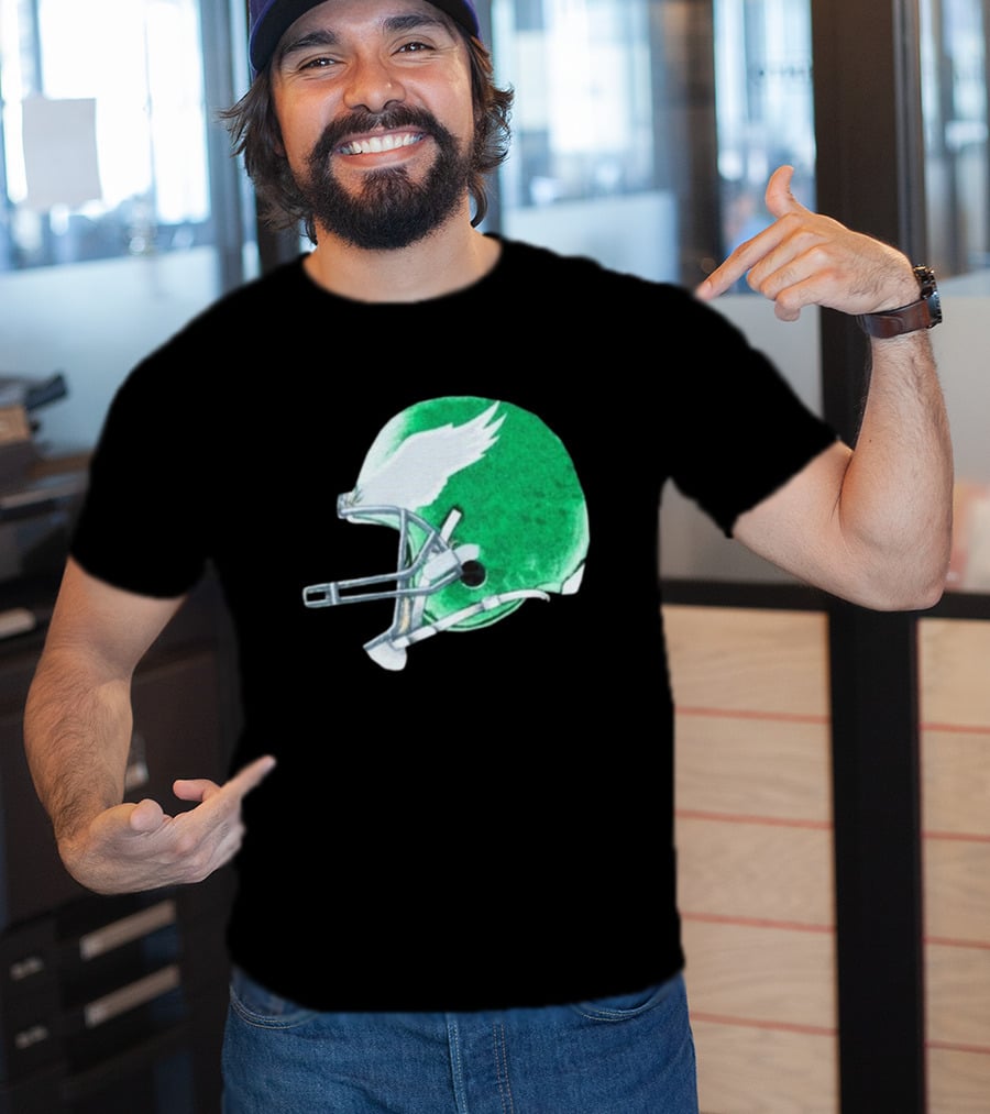 Eagles Green Winged Football Helmet T-Shirt