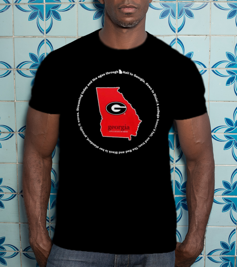 Hail To Georgia It's A State Of Mind Georgia Bulldogs Go Dawgs T-Shirt
