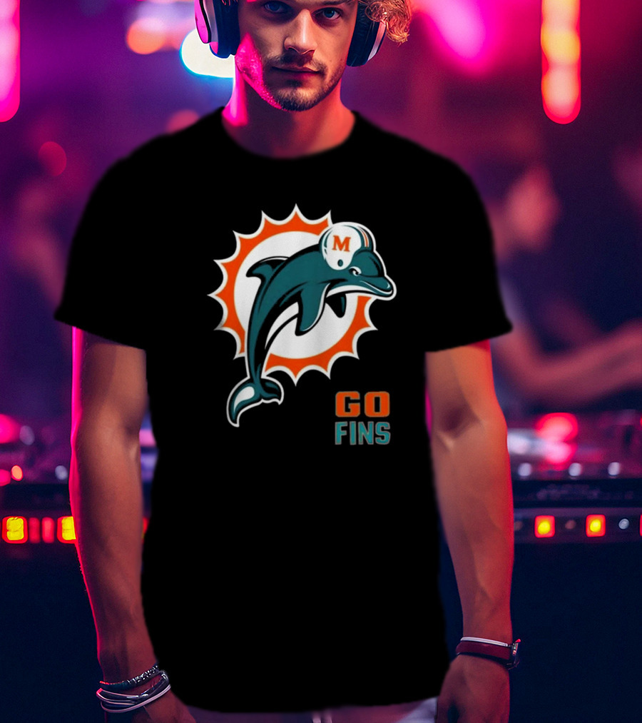 Golf X Dolphins Go Fins M Helmet T-Shirt