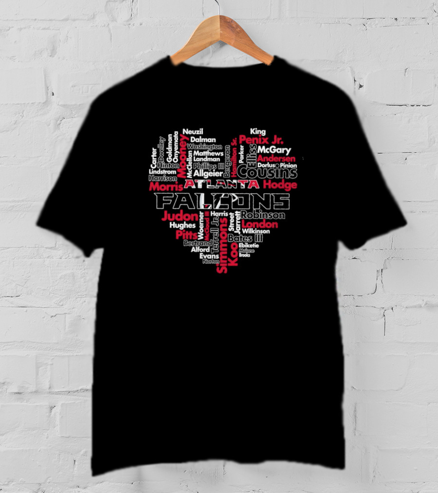 Atlanta Falcons Heart Players Names T-Shirt