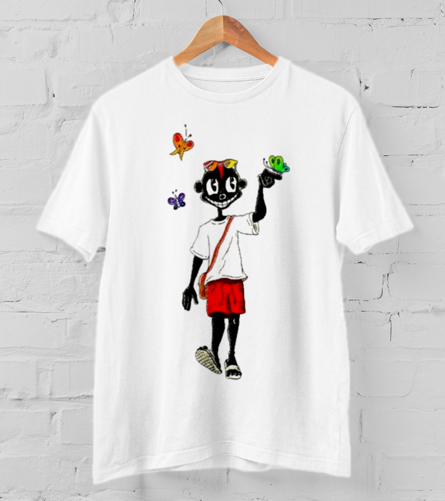 Lil Darkie I Wanna Be Painting Colorful Butterflies T-Shirt