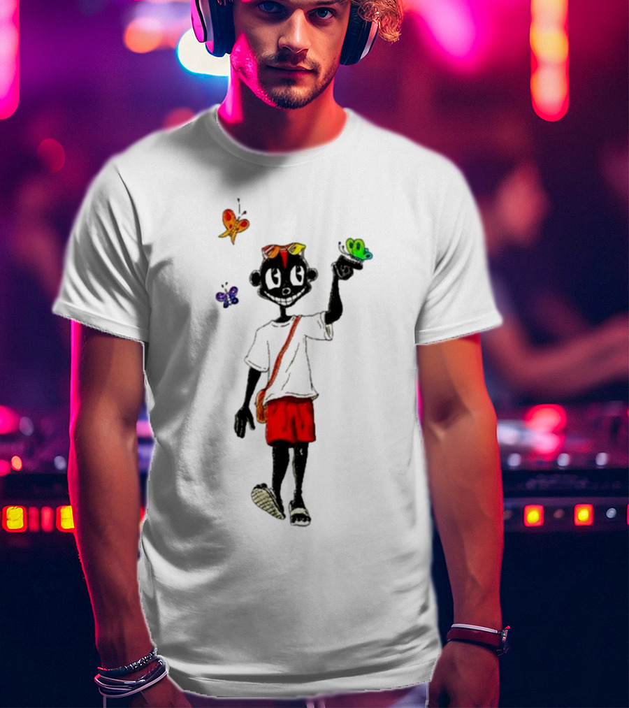 Lil Darkie I Wanna Be Painting Colorful Butterflies T-Shirt