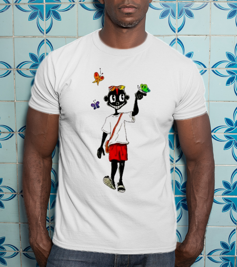 Lil Darkie I Wanna Be Painting Colorful Butterflies T-Shirt