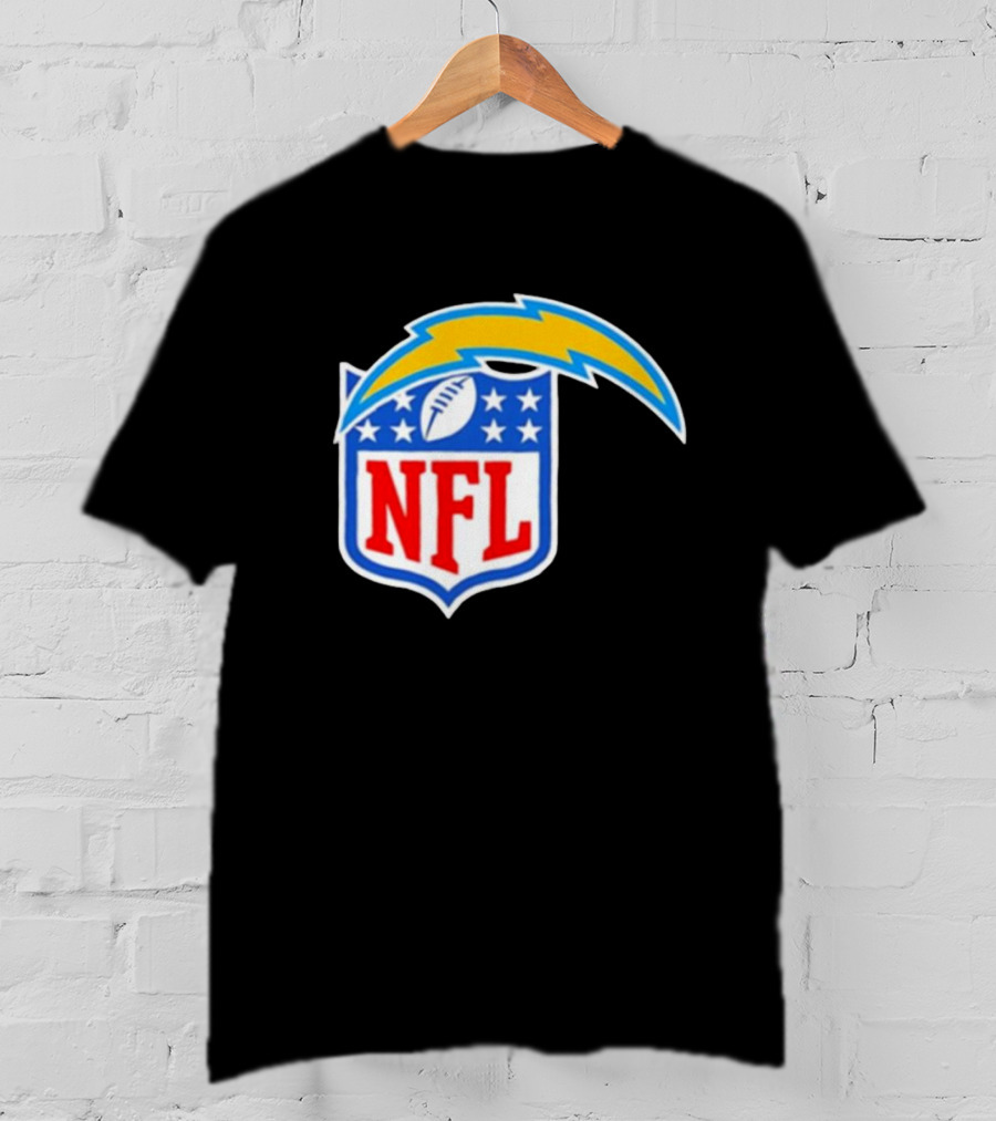 Los Angeles Chargers NFL Lightning Bolt Shield Emblem T-Shirt