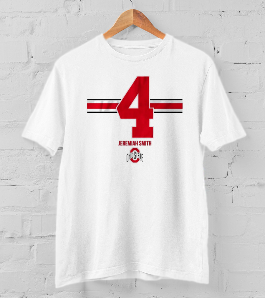 Ohio State Football Jeremiah Smith 4 Jersey Logo Stripes T-Shirt