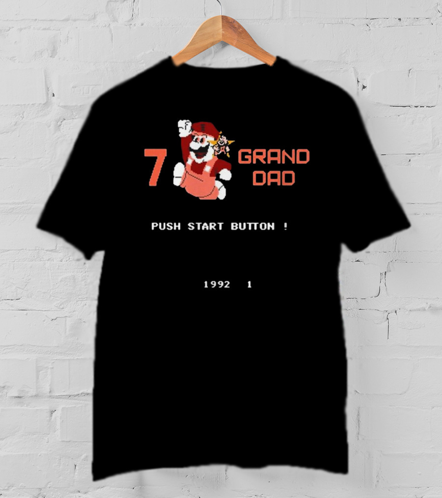 7 Grand Dad Push Start Button 1992 Video Game T-Shirt