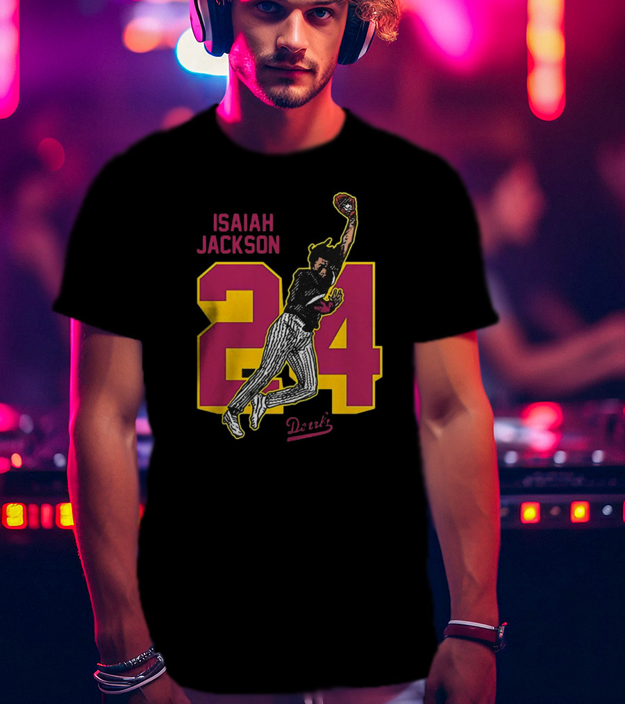 Isaiah Jackson 24 Arizona State Baseball Player Dunk Action T-Shirt
