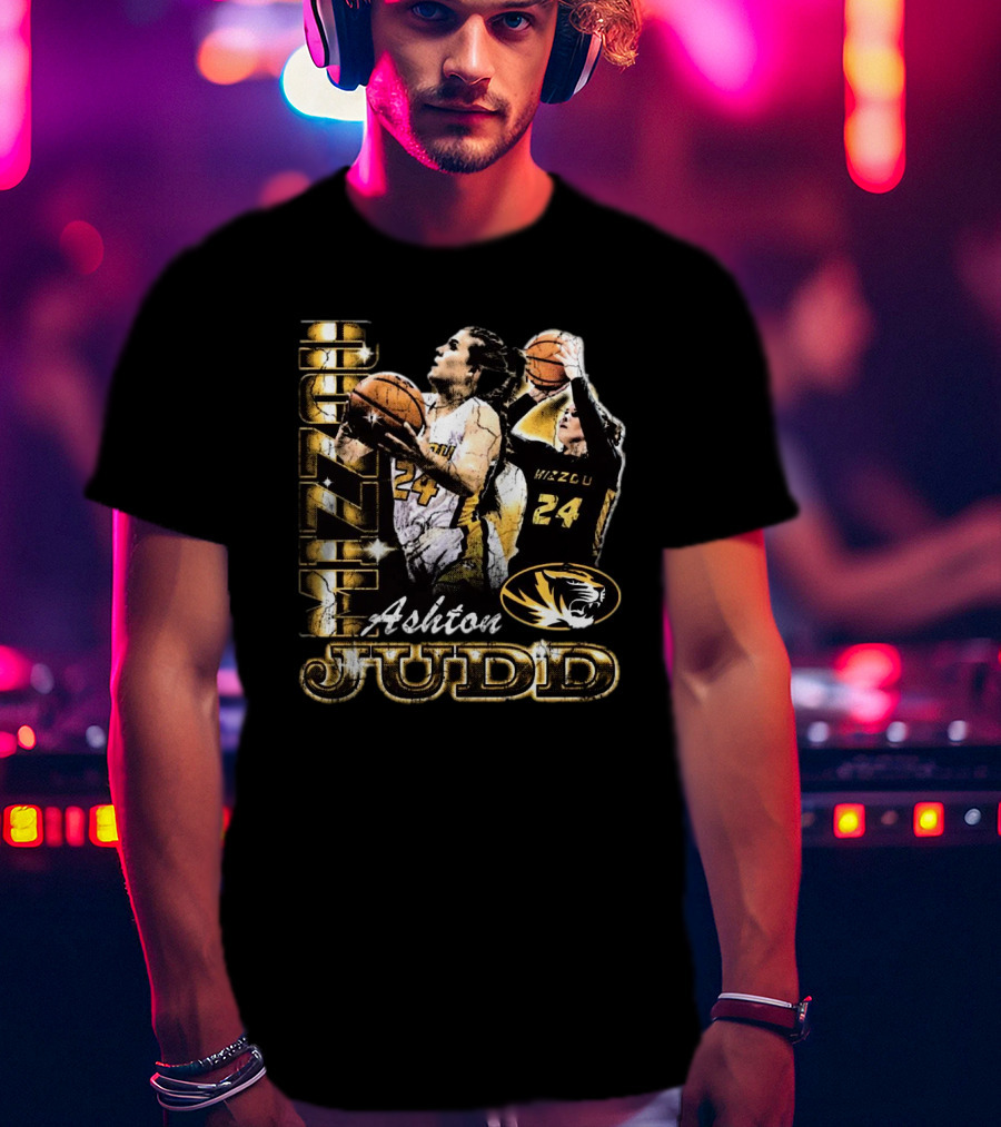 Ashton Judd Mizzou 24 Missouri Tigers Basketball 90s Washed T-Shirt