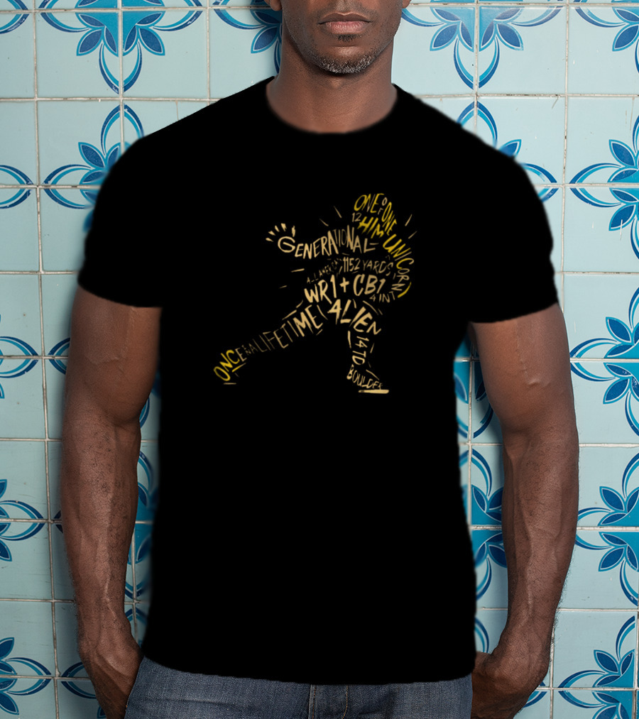 Travis Hunter One Of One Him Generational Unicorn All American 1152 Yards WR1 CB1 Alien Colorado Boulder T-Shirt