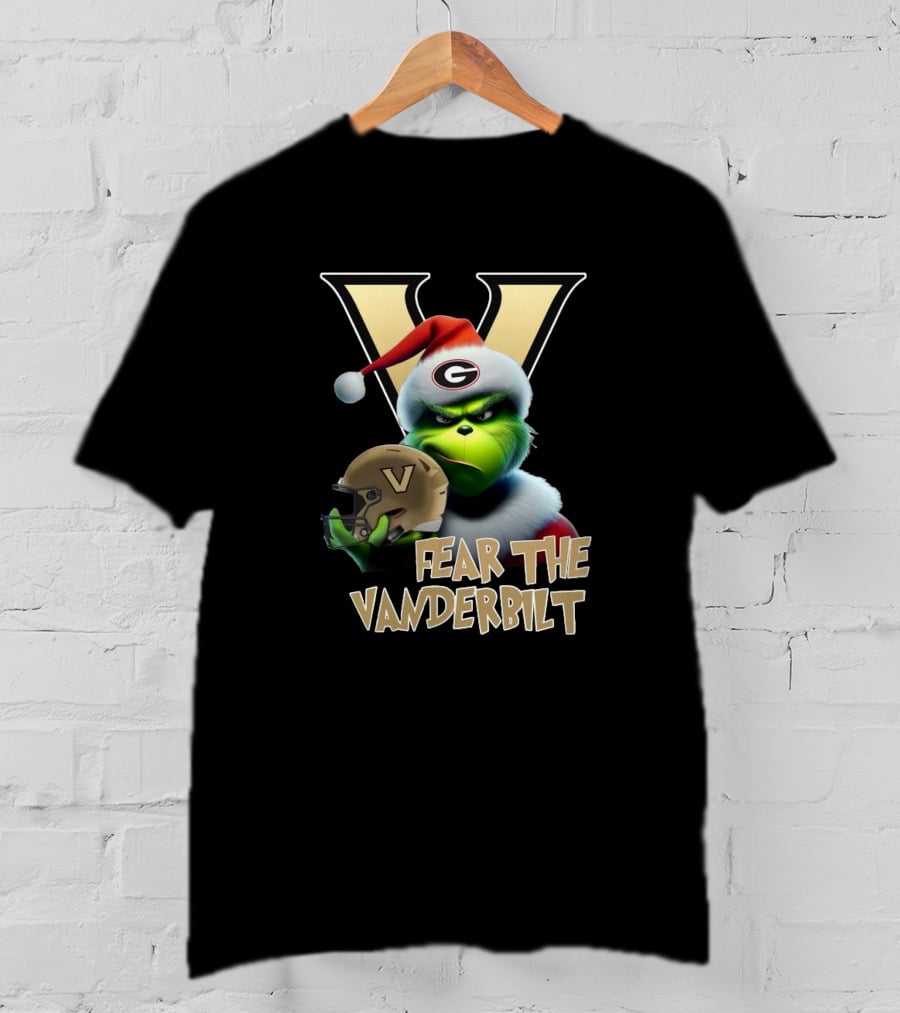 Santa Grinch Fear The Vanderbilt Commodores Helmet T-Shirt