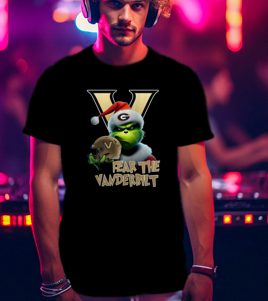 Santa Grinch Fear The Vanderbilt Commodores Helmet T-Shirt