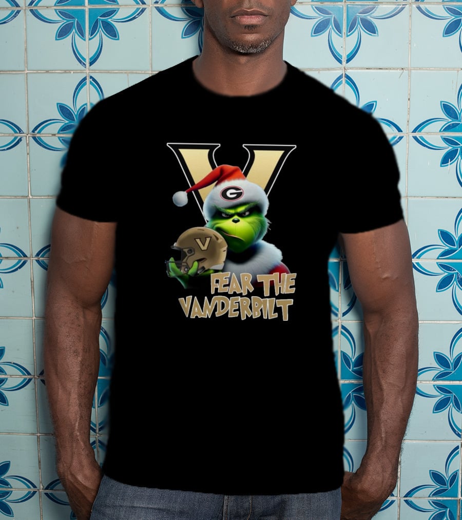 Santa Grinch Fear The Vanderbilt Commodores Helmet T-Shirt