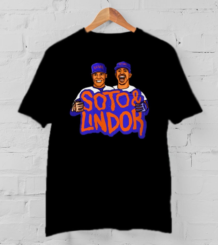 Soto And Lindor New York Mets MLB Caricatures T-Shirt