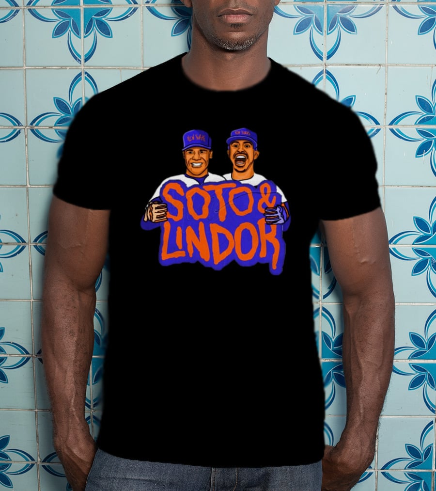 Soto And Lindor New York Mets MLB Caricatures T-Shirt