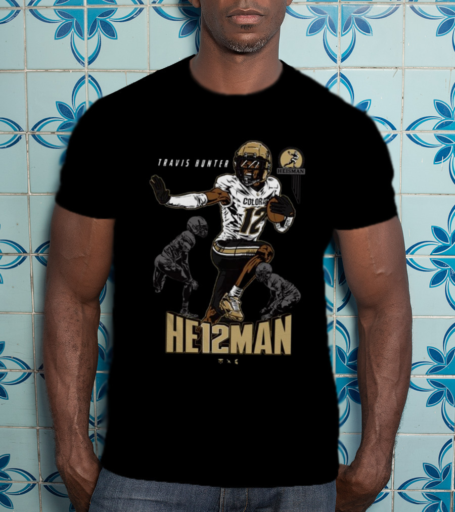 Travis Hunter Colorado 12 Heisman Buffaloes Football T-Shirt