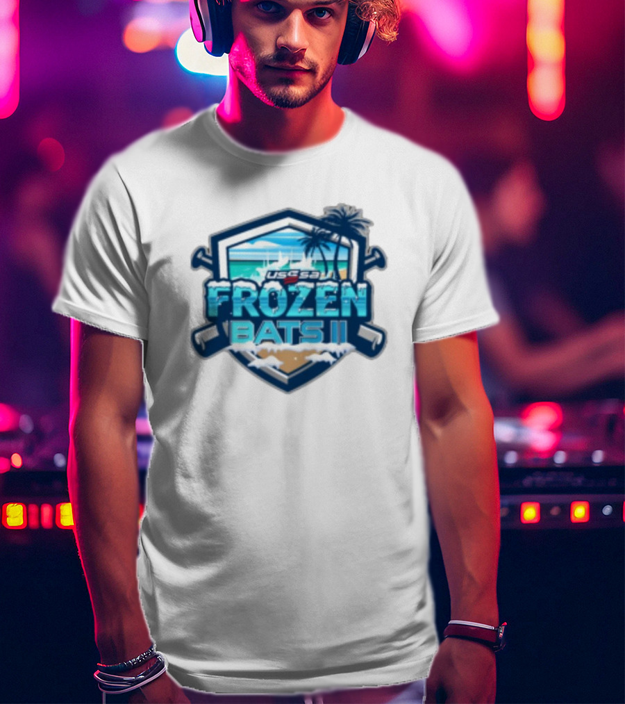 USSSA Frozen Bats II February 22-23 2025 Baseball Tropical Palm Beach Shield T-Shirt