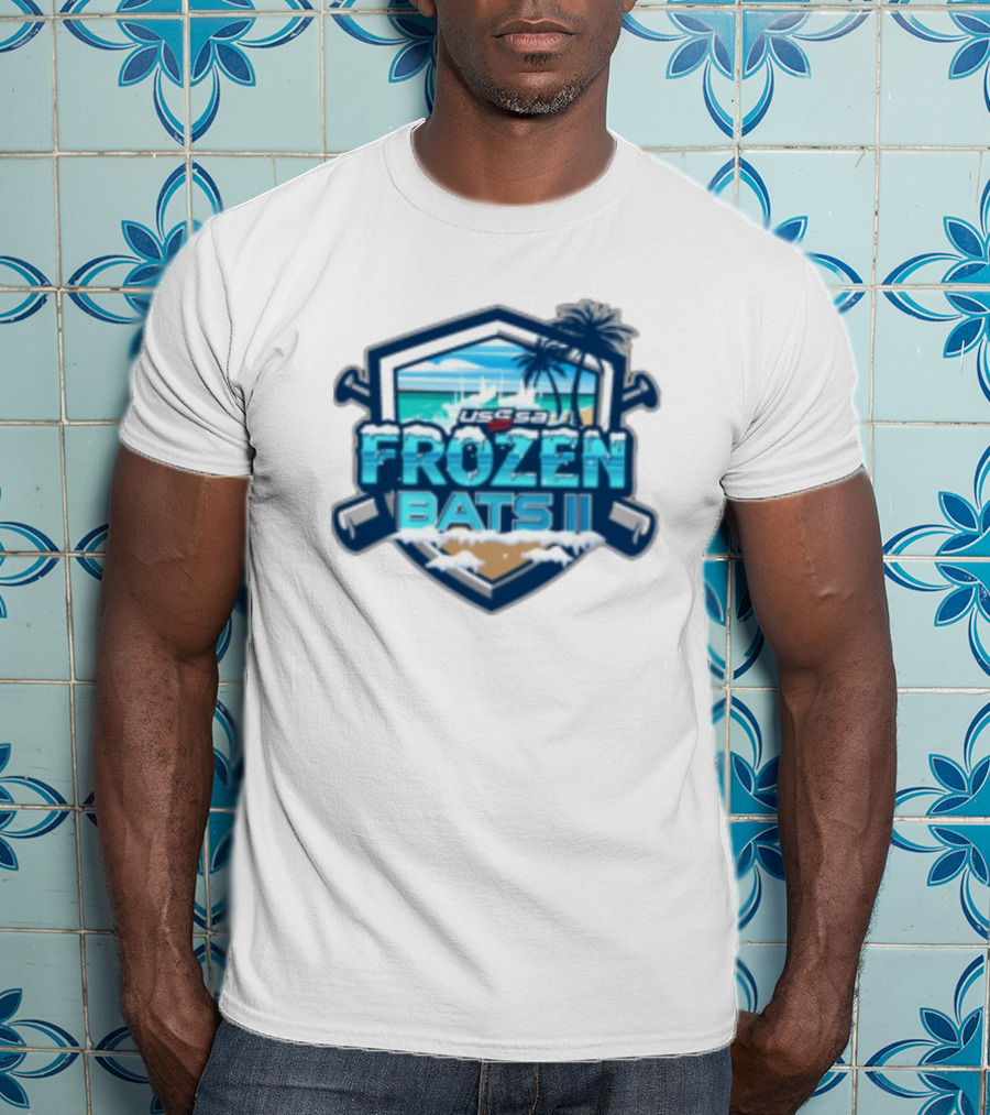 USSSA Frozen Bats II February 22-23 2025 Baseball Tropical Palm Beach Shield T-Shirt