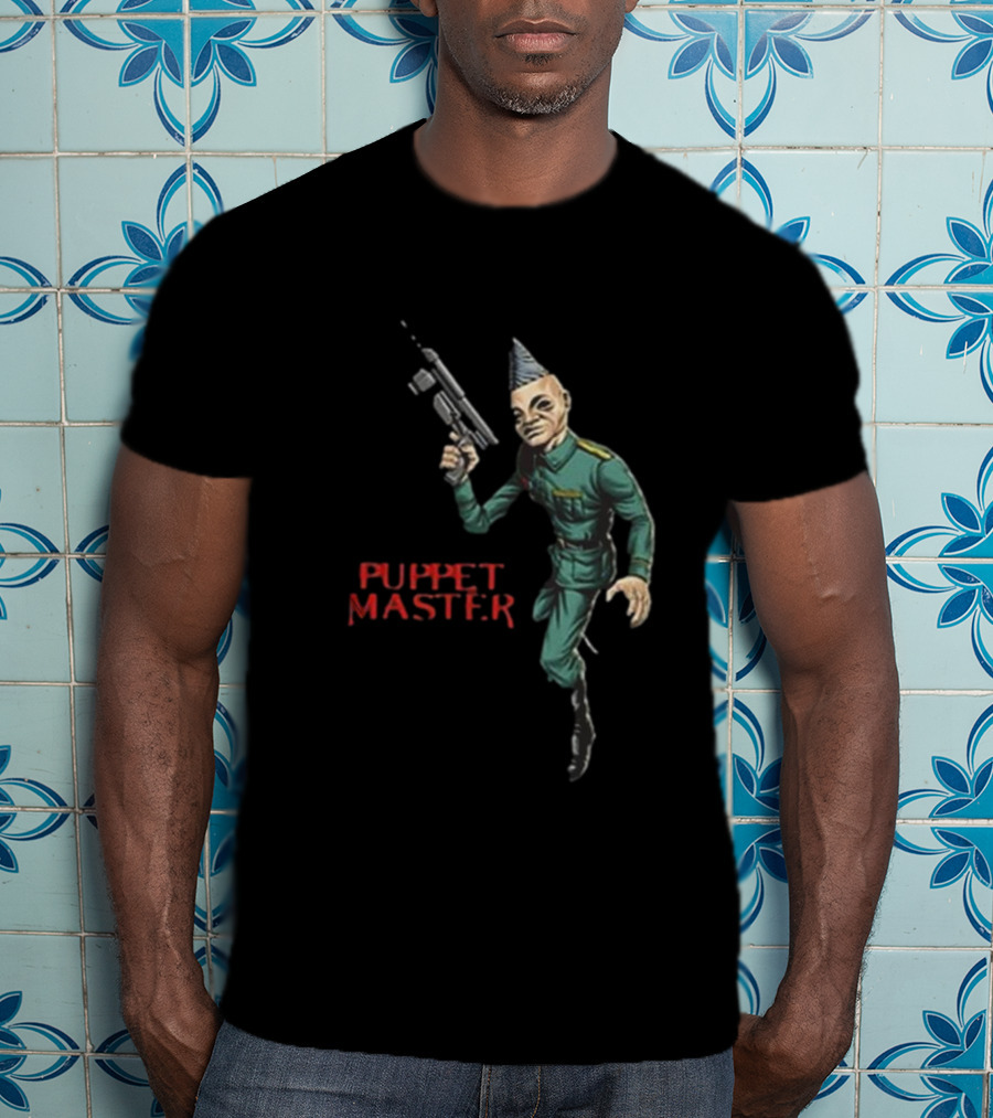 Bull Airs Puppet Master Character With Gun T-Shirt
