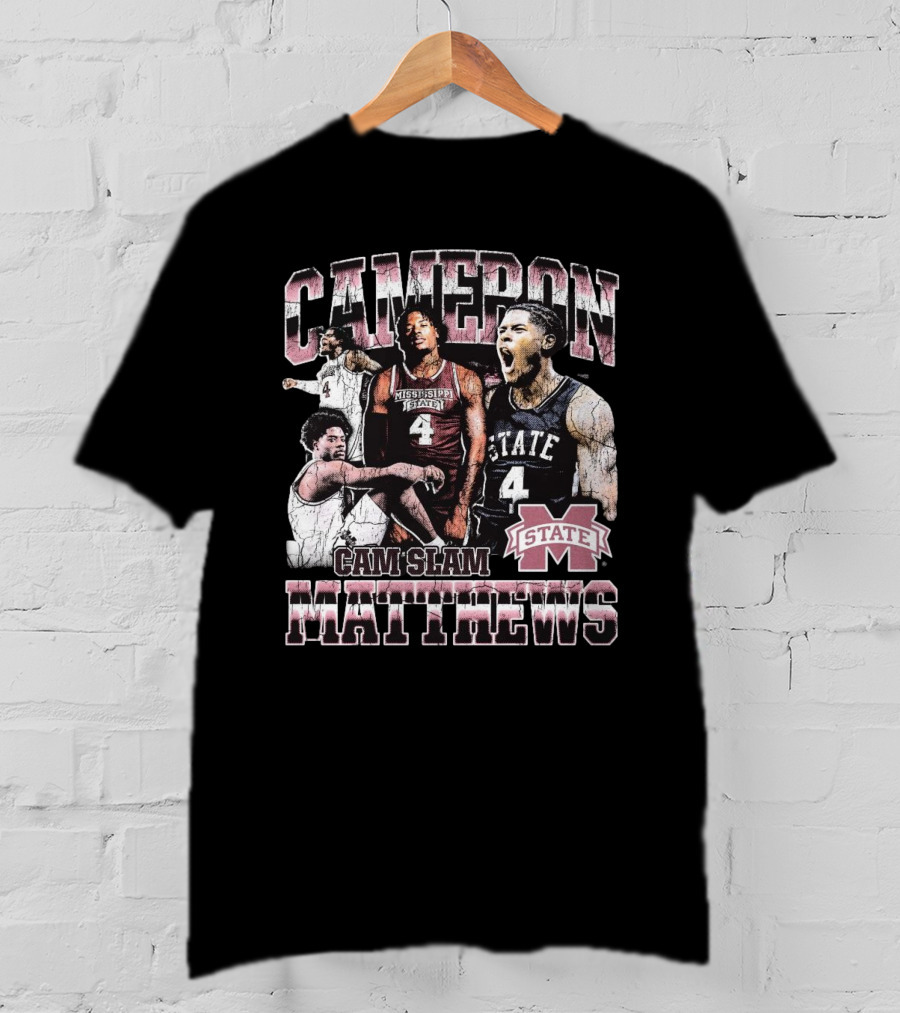 Cameron Matthews Cam Slam Mississippi State Basketball Bulldogs 90s T-Shirt