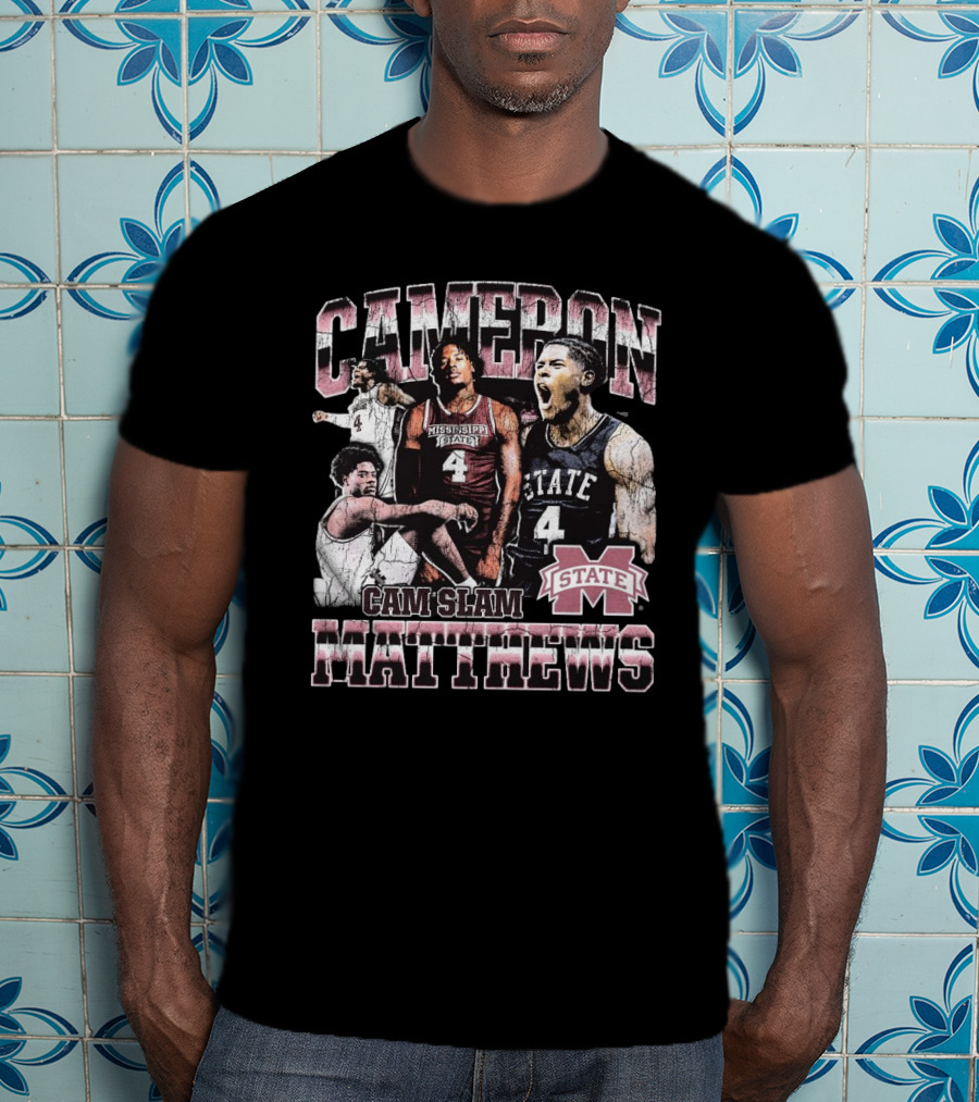 Cameron Matthews Cam Slam Mississippi State Basketball Bulldogs 90s T-Shirt