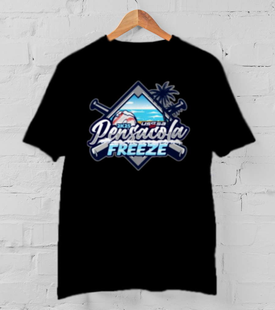 Pensacola Freeze 2K25 USSSA Feb 15-16 Snowy Baseball Mountain Palm Tree Event T-Shirt
