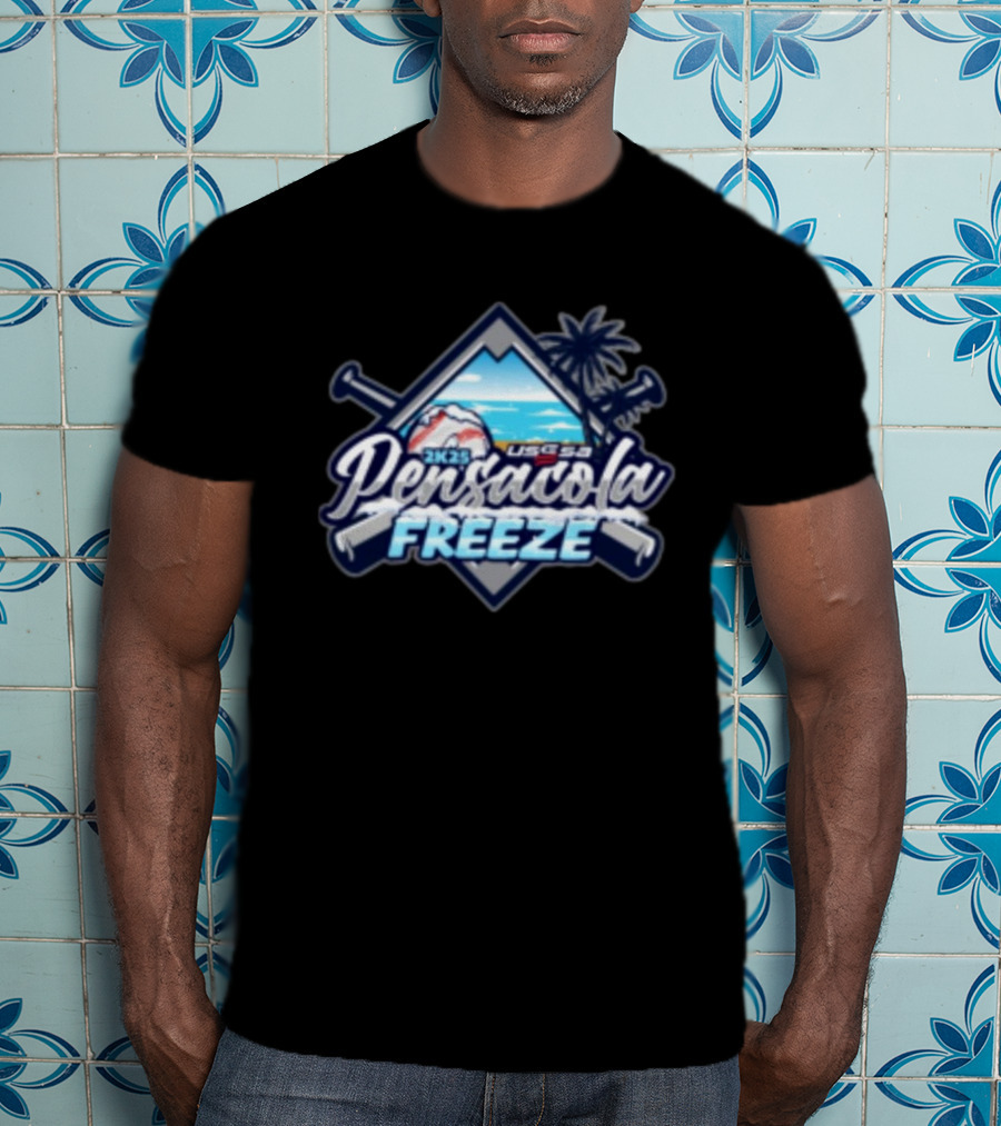 Pensacola Freeze 2K25 USSSA Feb 15-16 Snowy Baseball Mountain Palm Tree Event T-Shirt