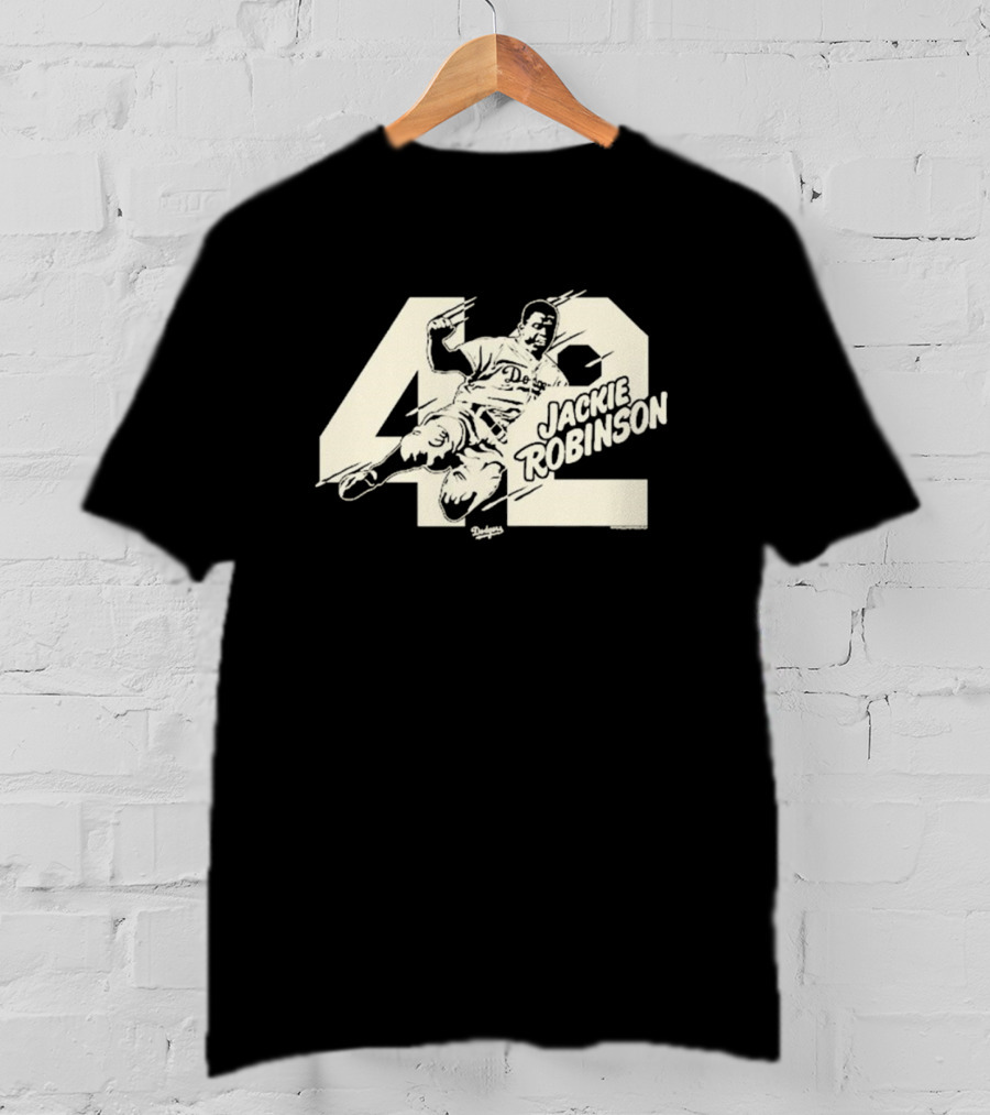 Jackie Robinson Dodgers Sliding 42 MLB Los Angeles T-Shirt