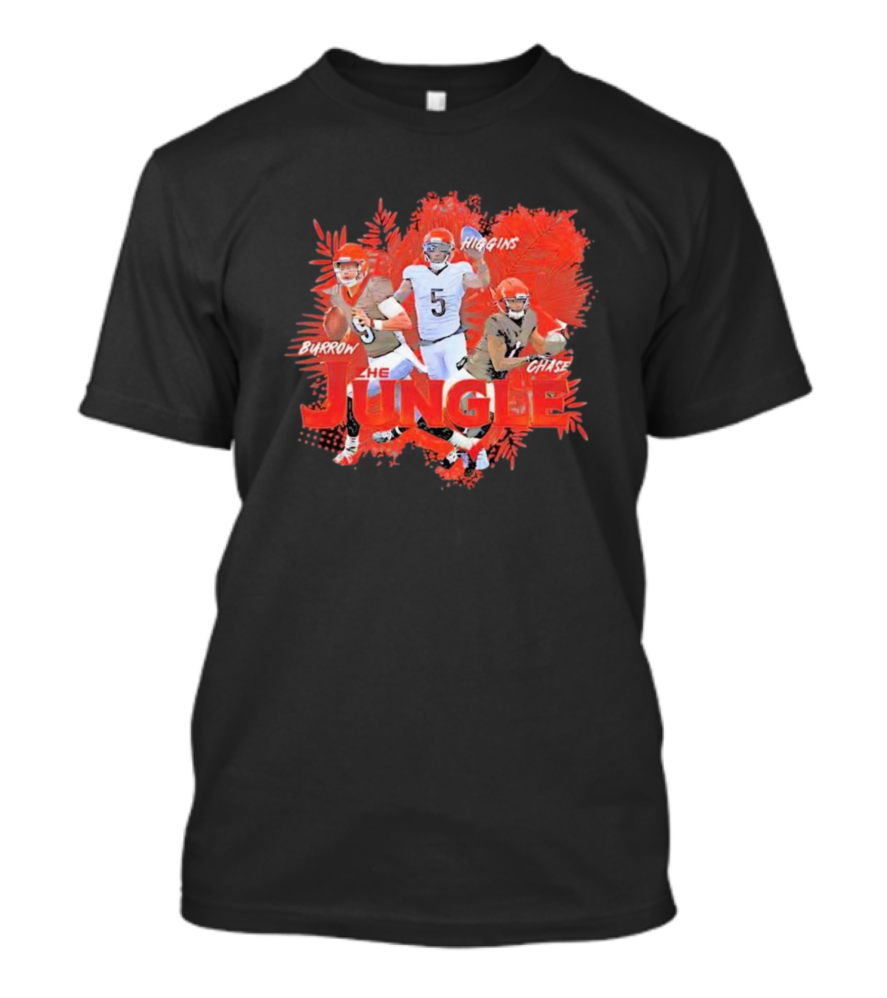 Burrow Higgins Chase The Jungle Cincinnati Bengals NFL T-Shirt