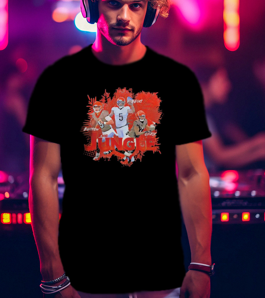 Burrow Higgins Chase The Jungle Cincinnati Bengals NFL T-Shirt