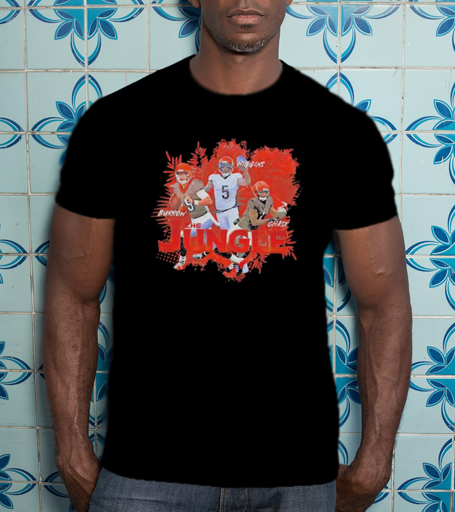 Burrow Higgins Chase The Jungle Cincinnati Bengals NFL T-Shirt