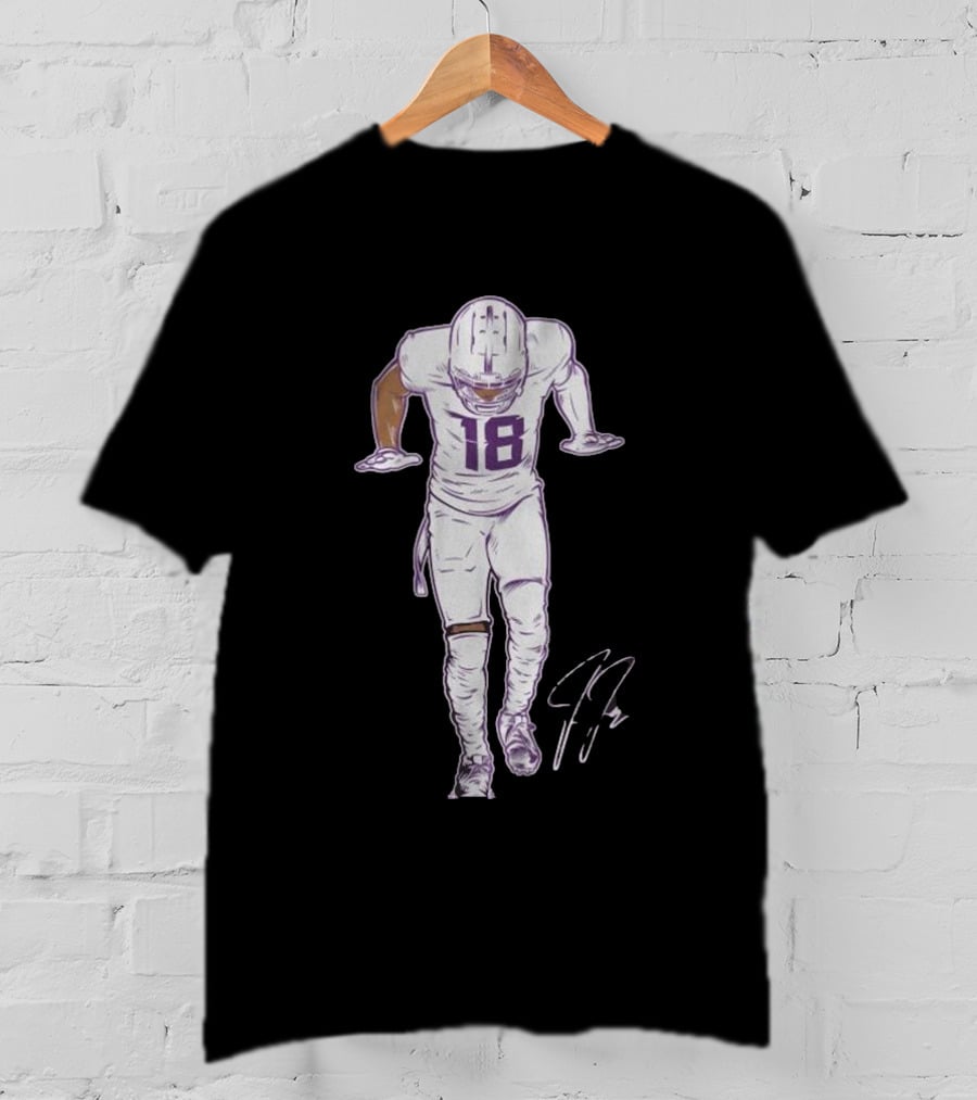 Justin Jefferson The Silencer Signature Number 18 White Uniform T-Shirt