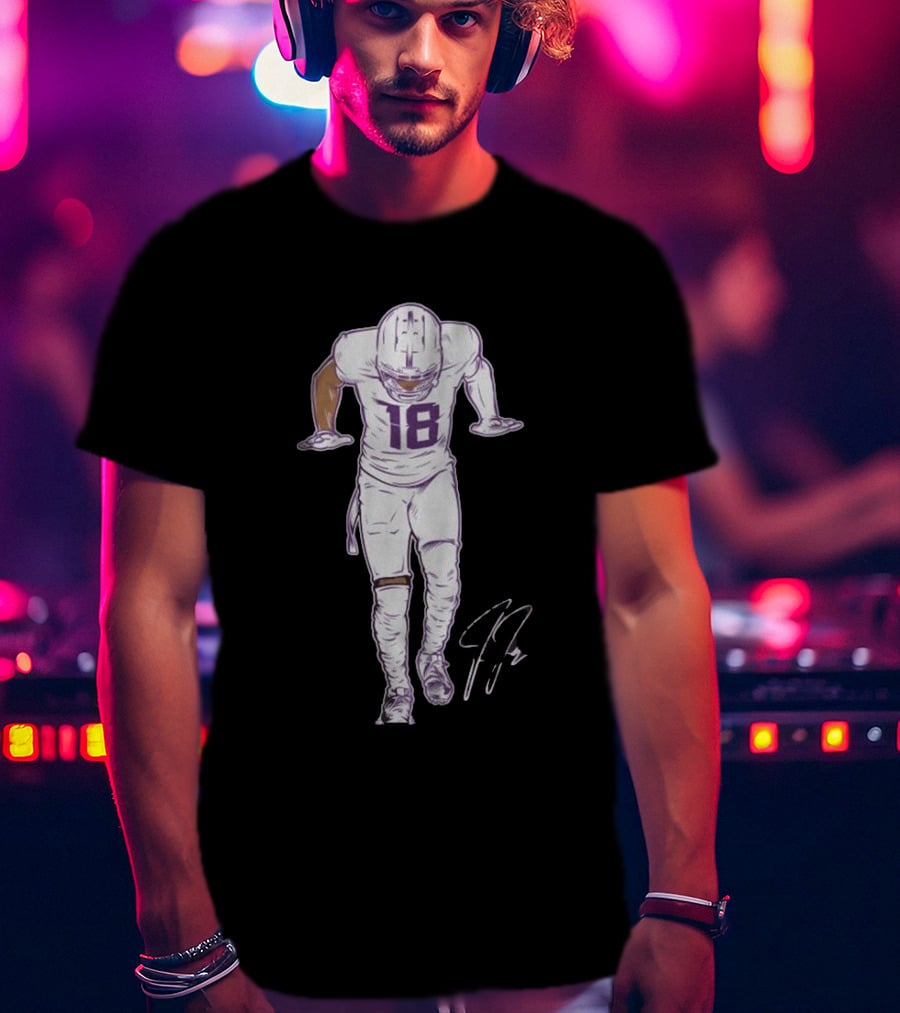 Justin Jefferson The Silencer Signature Number 18 White Uniform T-Shirt