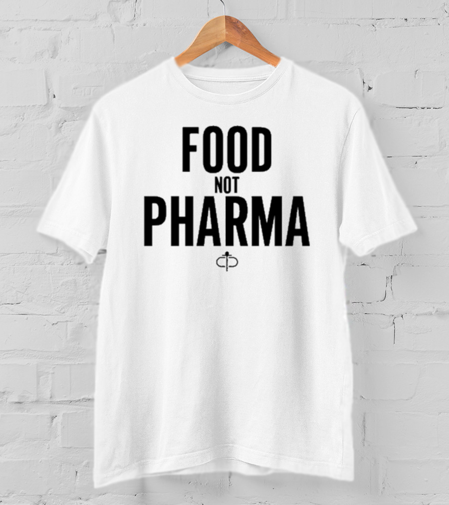 Food Not Pharma Text Icon Featuring Ian Carroll T-Shirt