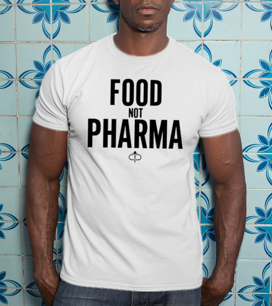 Food Not Pharma Text Icon Featuring Ian Carroll T-Shirt