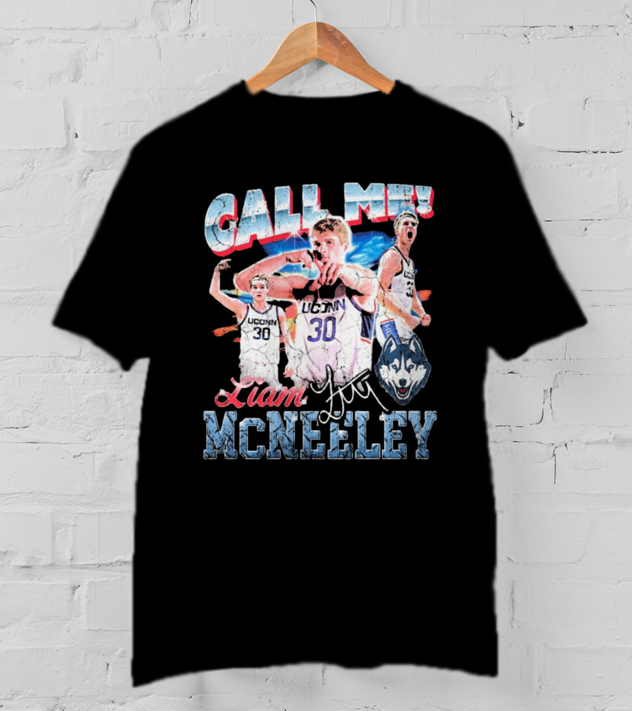 Liam McNeeley Call Me UConn Huskies Retro 90s Signature 30 T-Shirt