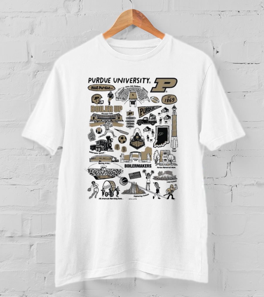Purdue Boilermakers Hail Purdue University Boiler Up Ross-Ade Stadium Memorial Union Impressions T-Shirt