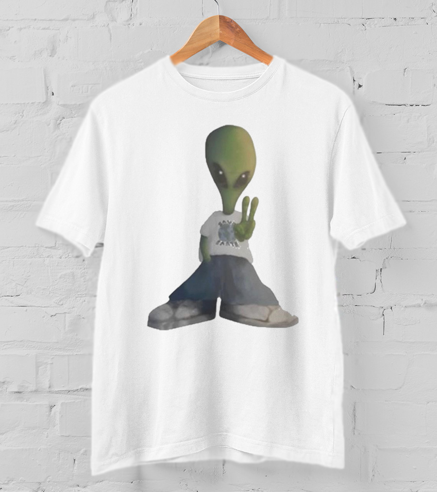 Save Earth Alien Peaceful Message T-Shirt