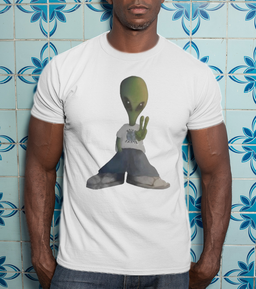 Save Earth Alien Peaceful Message T-Shirt
