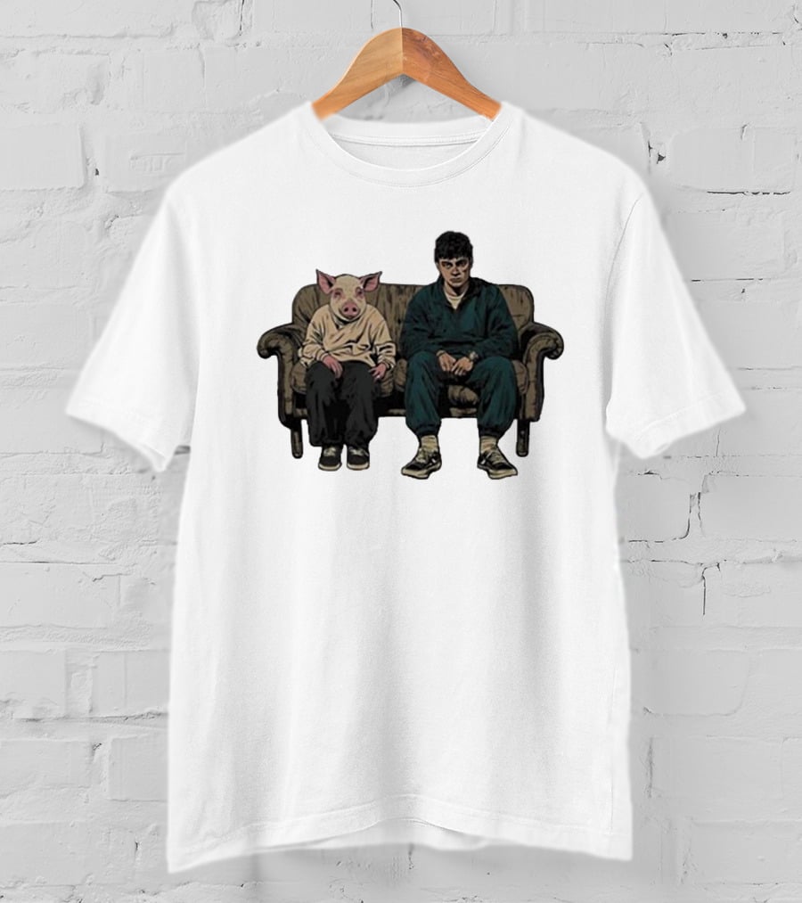 RenMakes Ren Couch Pig Painting Sitting Together T-Shirt
