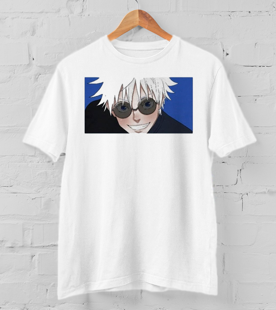 Young Gojo Anime Manga Character Blue Background T-Shirt