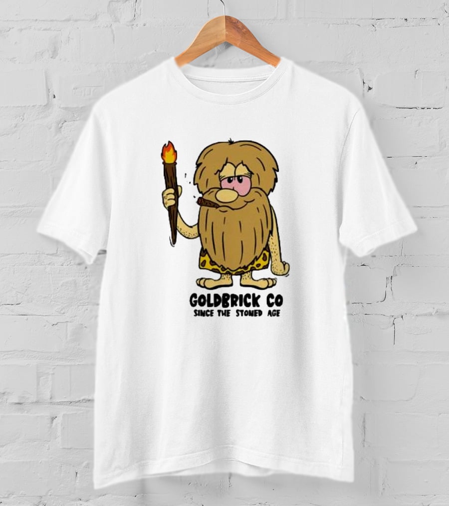 Goldbrick Co Since The Stoned Age Caveman With Torch And Cigar T-Shirt