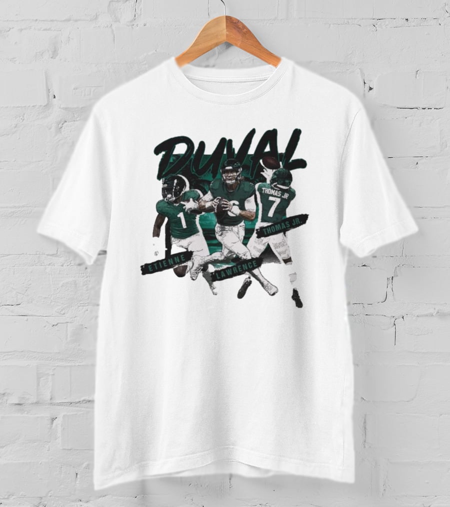 Duval Trevor Lawrence Etienne Thomas Jr Jacksonville Jaguars NFL T-Shirt
