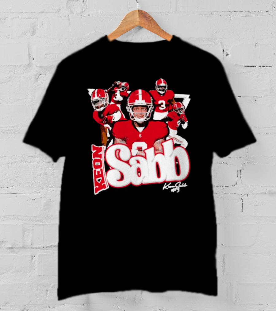 Keon Sabb 3 Alabama Crimson Tide Football Caricature Signature Crimson Jersey Players T-Shirt