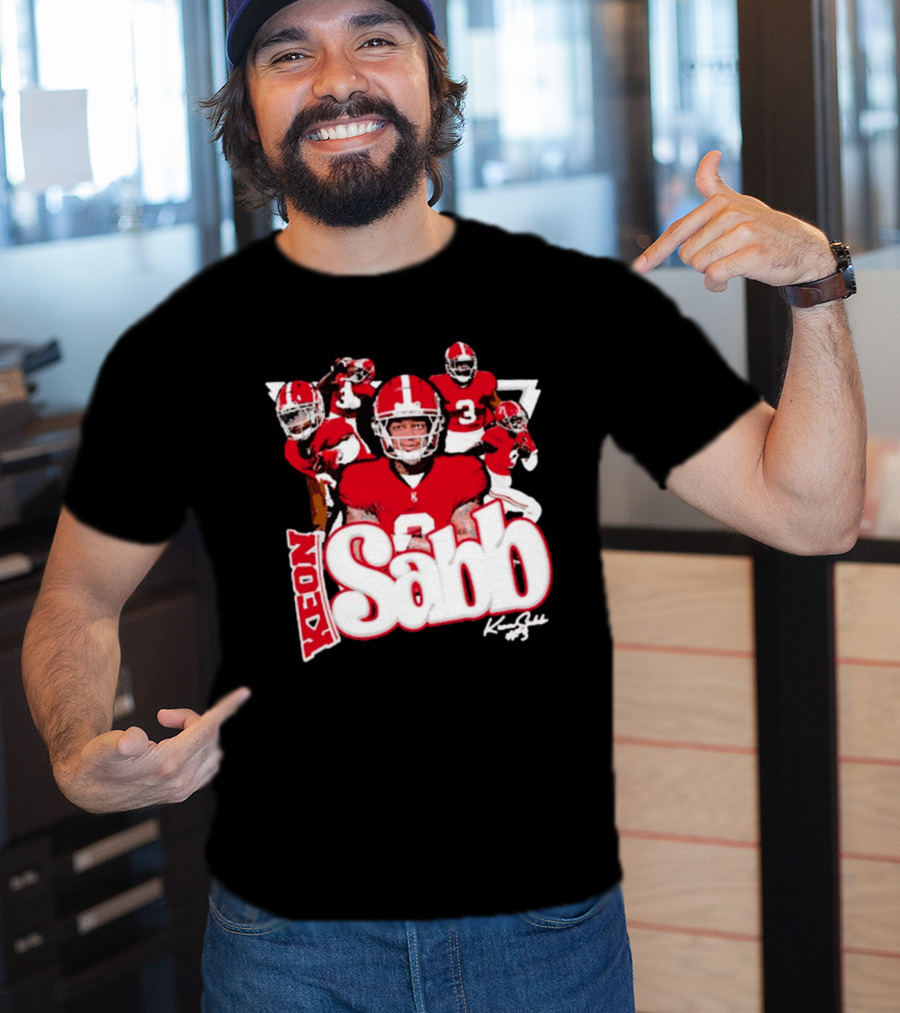 Keon Sabb 3 Alabama Crimson Tide Football Caricature Signature Crimson Jersey Players T-Shirt